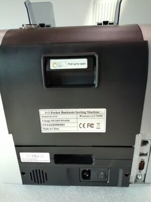 1+1 পকেট ব্যাংকনোট বাছাই মেশিন, টাকা গণনাকারী ডিটেক্টর কালো, LED ডিসপ্লে সহ LK22025060003